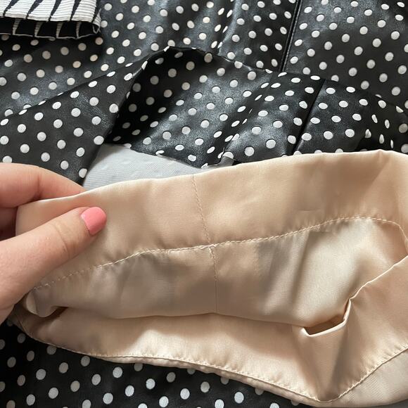 WOLK MORAIS Black White Patterned Long Sleeve Mini Dress Textured - Picture 9 of 9